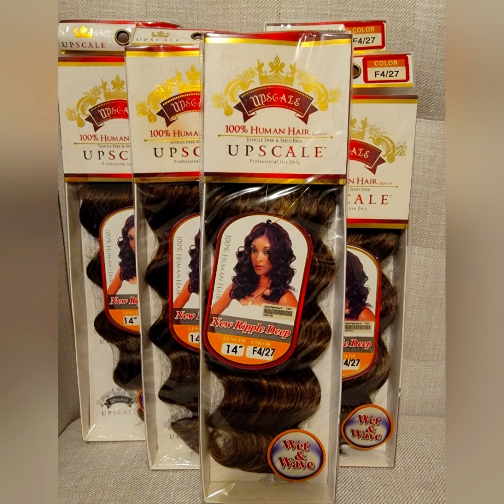 Upscale New 14" Ripple Deep Wave 100% Human Hair (5 pack deal)